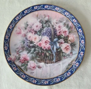 1992 Lona Liu's Basket Bouquets Erstausgabe "Rosen" Sammelteller - Bild 1 von 5