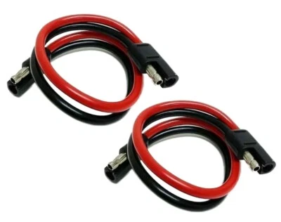 2 Pcs 12" 10 GA Gauge 2 Pin Quick Disconnect Polarized Wire Harness Audiopipe - Image 1 of 4