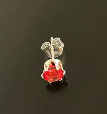 Pendiente Labradorita Rojo Andesino ÚNICO Plata .50 ctw Poste Perforado 5mm NUEVO Foto 1 de 4