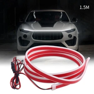 Car Engine Hood Light DRL LED Daytime Running Strip Flexible Waterproof White - Picture 1 of 10