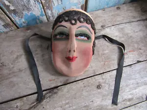 Antique DeMoulin Odd Fellowes Burlesque Carnival Mardi Gras Art Deco Face Mask - Picture 1 of 6