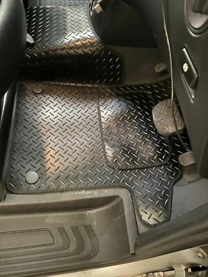 FITS MERCEDES VITO FRONT (3-Pcs) 2016-ONWARD TAILORED BLACK RUBBER FLOOR MATS - Image 1 of 4