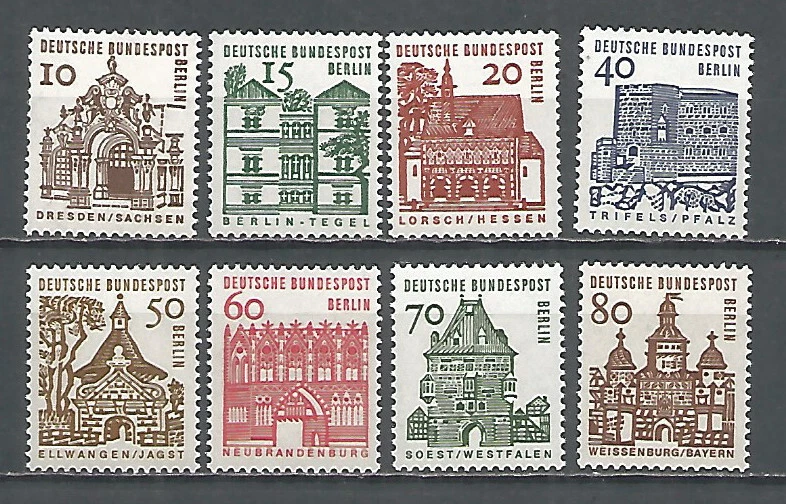 Germany Berlin 1964 year mint stamps MNH(**) Michel# 242-49 Architecture - Image 1 of 1