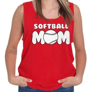 Softball Mom Proud Sports Athlete Mother Womens Tank Top Sleeveless Shirts - Picture 1 of 8