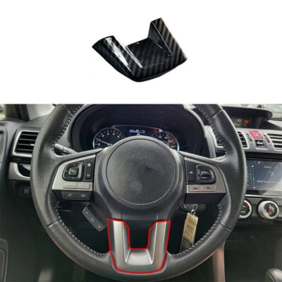 For Subaru Forester 2017-2018 ABS Carbon Fiber Steering Wheel U Type Cover Trim — 第 1/4 张图片