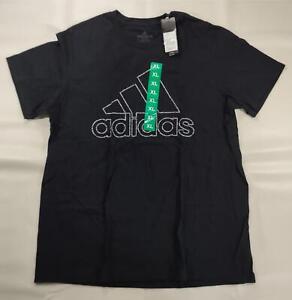 Men's Adidas Crew Neck Short Sleeve Cotton Blend Tiny Type T-Shirt XL Black 