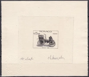 Monaco Sc491 Automobile, Car, Renault (1898), Signed Die Proof - Picture 1 of 2