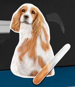 King Charles Spaniel Autoscheibenaufkleber hinten mit wedelndem Heck passend für Wischerarm - Bild 1 von 3