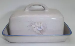 Hand Crafted Denby Tasmin Stoneware Lidded Butter Dish made in England - Picture 1 of 8