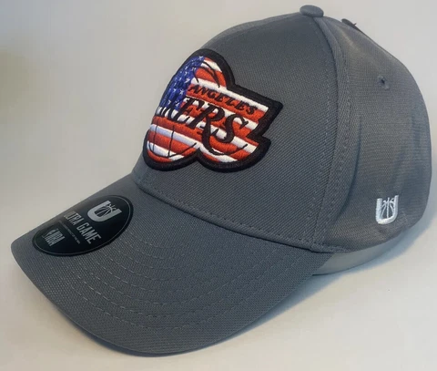 NBA Los Angeles Lakers Hat OSFA | Gray | American Flag Logo USA Ultra Game Cover