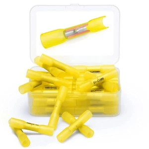 Connettori butt termoretraibili gialli 12-10 AWG grado marino connettore butt 50 pz - Foto 1 di 8