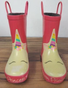 Unicorn Princess Snow/Rain Boots Toddler Size 11/ 12  Pull Handles - Picture 1 of 10