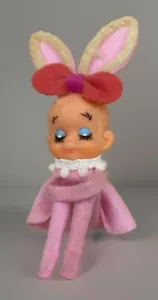 Abrazador de rodilla vintage de Pascua ~ Pixie Elf Bunny ~ adorno ~ Japón - Imagen 1 de 2