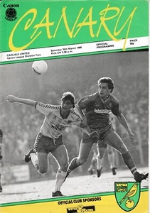 Norwich City V Carlisle United 15-3-1986 Division 2 Match Programme - Picture 1 of 1