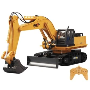 HUINA 1/16 RC Truck Alloy Radio Control Excavator with Bulldozer Gift Kids New - Picture 1 of 12