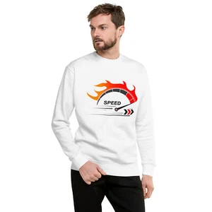 Fast Speed Unisex Premium Sweatshirt Fire, Car Lovers - Picture 1 of 13
