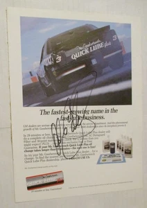 Dale Earnhardt handsignierte 8,5x11" Mr. Goodwrench Quick Lube 1992 Magazinanzeige - Bild 1 von 5