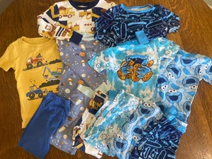Lot of 6 sets. Boys Pajamas Sesame St. Cookie Monster , Cat & Jack, others 5T - Picture 1 of 7
