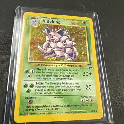 Nidoking 11/130 Pokémon Card Holo Base Set 2 WOTC 2000 LP Rare - Image 1 of 2