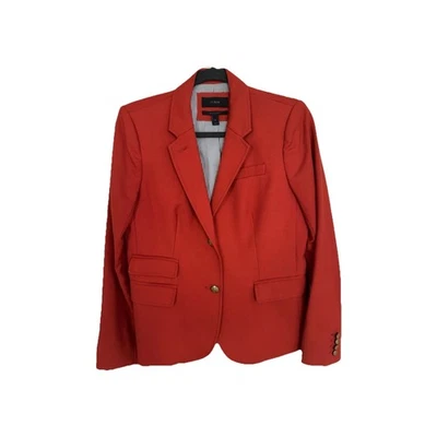 J.Crew Women’s Schoolboy Blazer Preppy 8  Burnt Orange Wool Blend Classic - Image 1 of 4