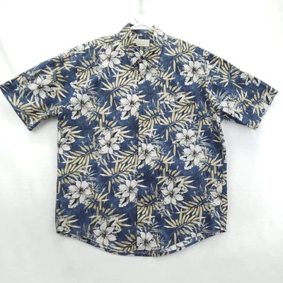 Camisa Crossings Para Hombre Mediana Floral Hawaiana Abotonada Tropical Bolsillo Informal Foto 1 de 4