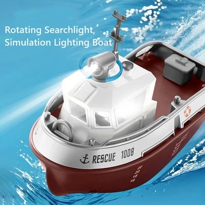 2,4GHz RC Boot 1:32 Ferngesteuertes Rennboot 8km/h Dualmotor Spielzeug Speedboot - Bild 1 von 4