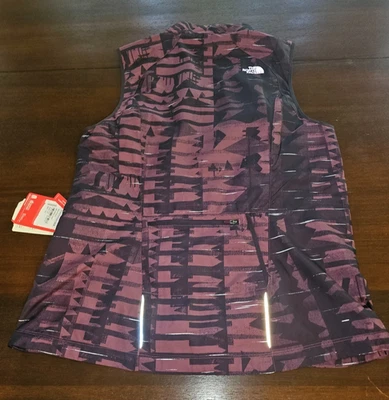 The North Face Reflective Vest Full Zip Running Purple Abstract Womans Large NWT - Image 1 of 4