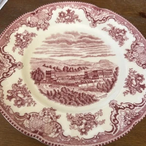 Johnson Bros Chatsworth England rot/rosa weiß Teller - Bild 1 von 4