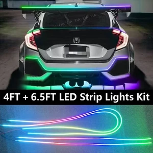 4PCS Smart Dynamic Color LED Strip Lights Kit for Car Truck Vehicle Grille Light - Picture 1 of 11