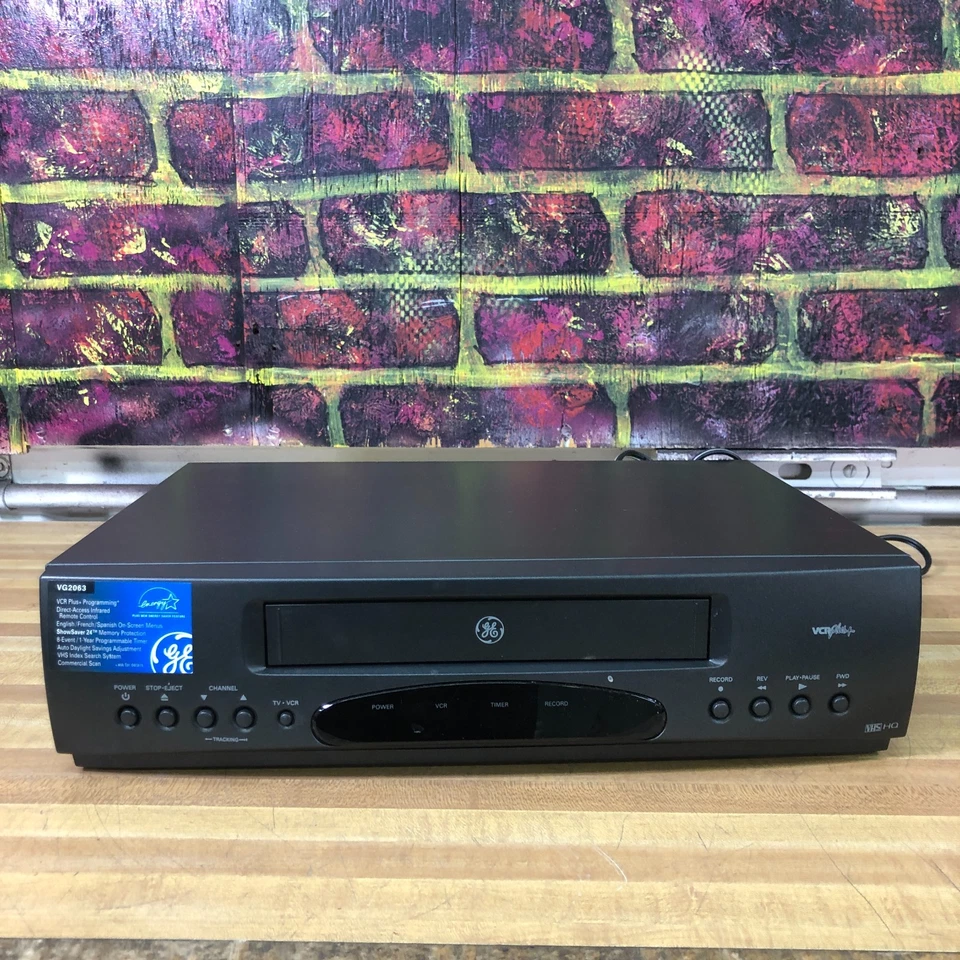 Reproductor de casete de video VHS GE VCR VG2063 4 cabezales sin control remoto PROBADO ¡Gran imagen! Foto 1 de 4
