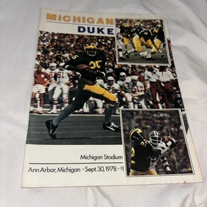 Vintage 30. September 1978 offizielles Football-Programm Michigan gegen Duke Ann Arbor MI - Bild 1 von 18