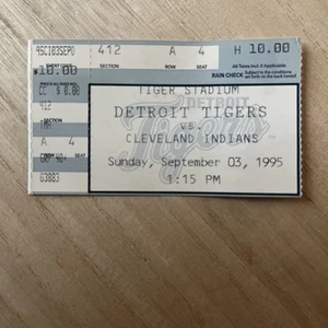 Detroit Tigers Vs Cleveland Indians at Tiger Stadium 09/03/1995 - Picture 1 of 2