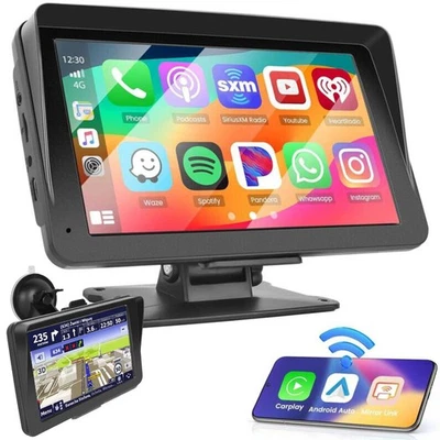 LEEKOOLUU 7Inch Portable Touch Screen Apple CarPlay/Android Auto Car Stereo Radio