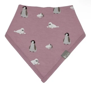 Kyte Baby Bambus Lätzchen in "Mulberry Arctic" NEU rosa Pinguin Rentner - Bild 1 von 4