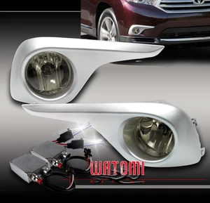 11 12 13 TOYOTA HIGHLANDER BUMPER SMOKE FOG LIGHTS LAMP W/50W 8K XENON HID+COVER - Picture 1 of 3