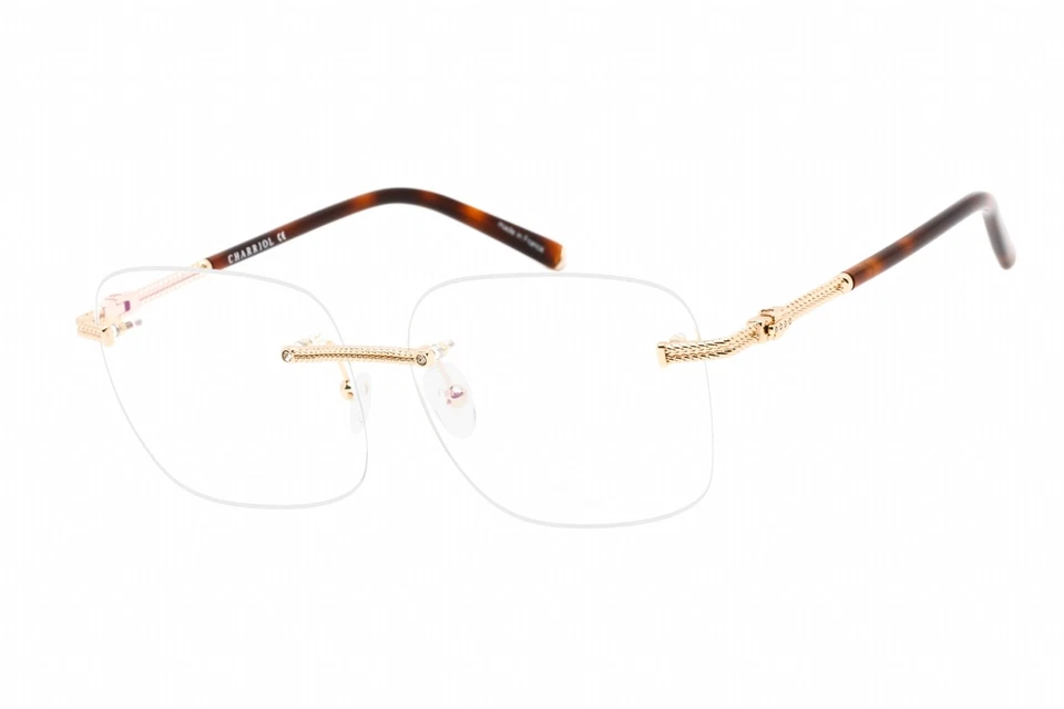PHILIPPE CHARRIOL PC71044 C01 Shiny Gold Square Rimless Mens Optical Frame