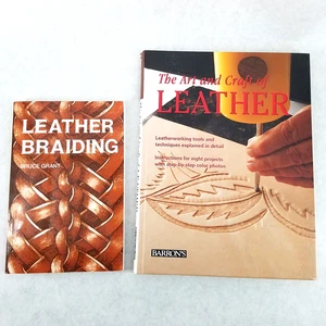 Lot of 2 Illustrated Books on Leather Working & Braiding - Titles in Description - Picture 1 of 18