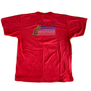 Hogue Grips Vintage 1990s Red Mens Large T Shirt Double Sided Oneita Power T - Picture 1 of 10