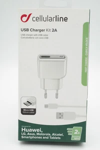 Cellularline USB Charger Ladegerät Kit 2A 10W + 1m Micro USB Daten Ladekabel - Bild 1 von 4