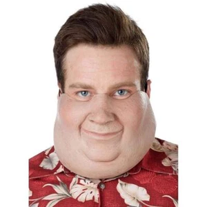 Super Size Chin Mask Fat Man Neck Fancy Dress Halloween Adult Costume Accessory - Picture 1 of 1