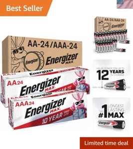 MAX Alkaline 48 Count AA & AAA Battery Combo - 24 of Each, Long-Lasting Power - Picture 1 of 12