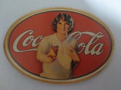 Coca-Cola 3-Magnet Oval with Lady with Coke Glass   - Image 1 of 2