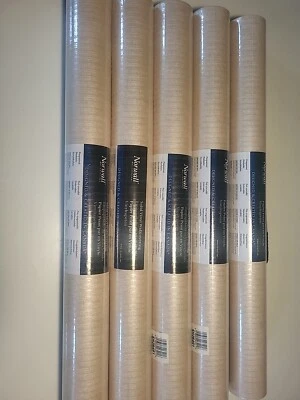 Papel Pintado Norwall 5 Rollos Patrón Retro Vinilo Nuevo de Lote Antiguo Perla Cremosa Hermoso Como Nuevo Foto 1 de 4