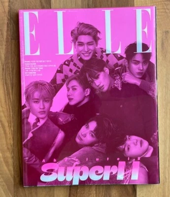 Korean Elle Magazine October 2019 SuperM Taemin Baekhyun Lucas Ten Mark Kai - Image 1 of 4