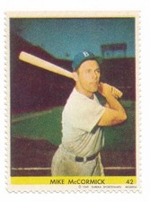 1949 Eureka Sportstamps #42 MIKE McCORMICK (Brooklyn Dodgers) 