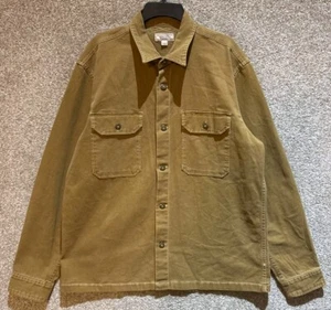 Wallace & Barnes Mens Brown Cotton Canvas Long Sleeve Button Shirt Size Large - Picture 1 of 12