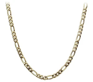 Inox Jewelry Stainless Steel Gold IP 6Mm Figaro Chain Necklace 20" - Picture 1 of 2