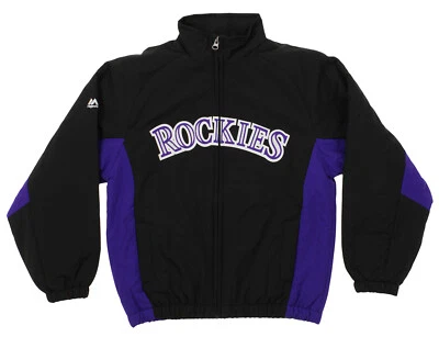 Chaqueta Majestic MLB Juvenil Colorado Rockies Doble Clima Cremallera Completa Foto 1 de 3
