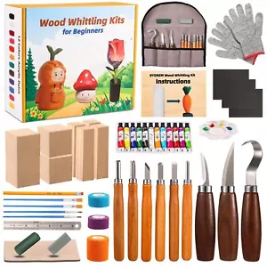 Wood Carving Kit Wood Whittling Kit Carving Knife Kit 9 PCS Wood Carving Knif... - Picture 1 of 6