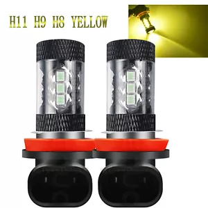 For Honda Accord Civic 06-2019 H11 Fog Light Projector Lens Yellow LED Bulbs 2x - Picture 1 of 16